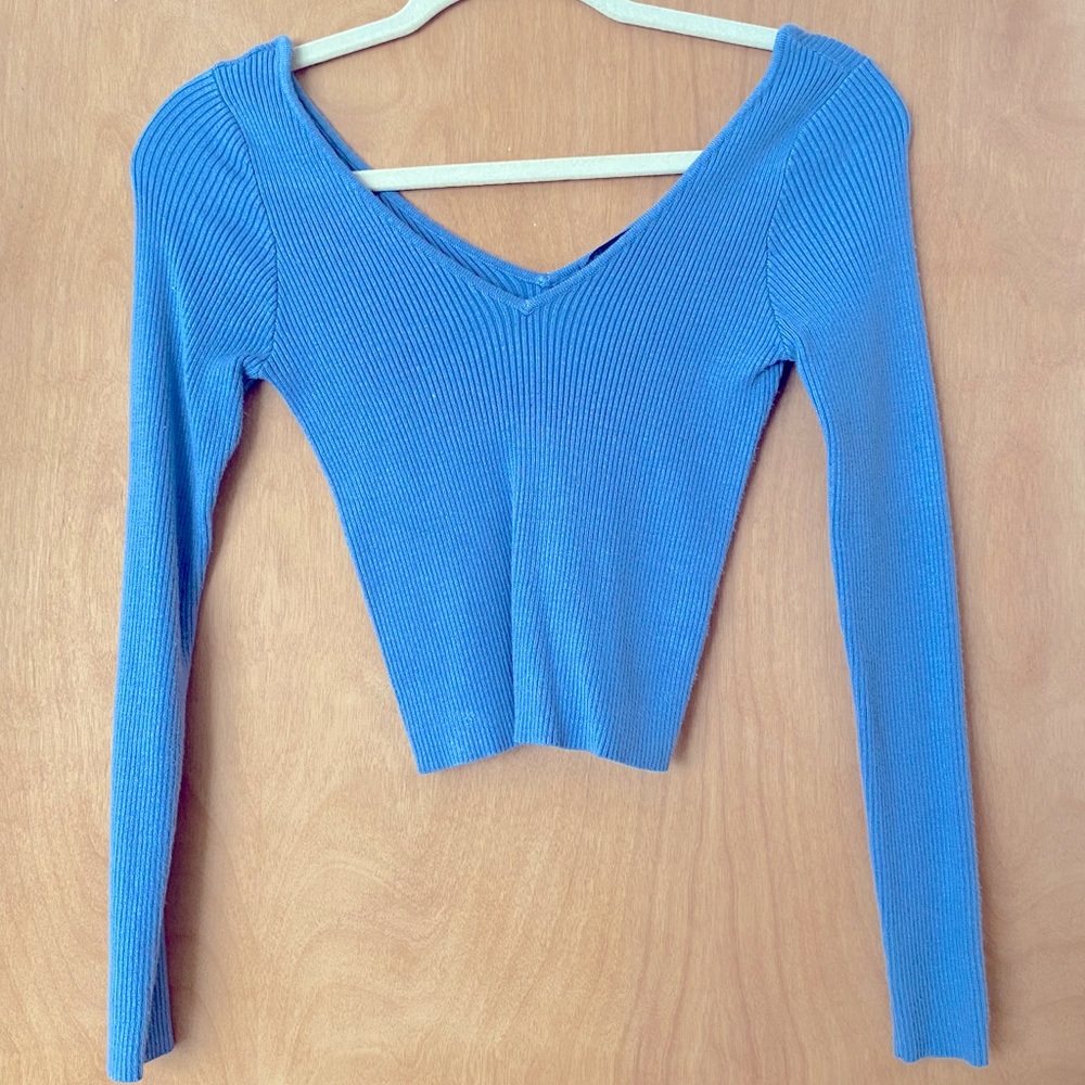 Kendall & Kylie long sleeve blue shirt